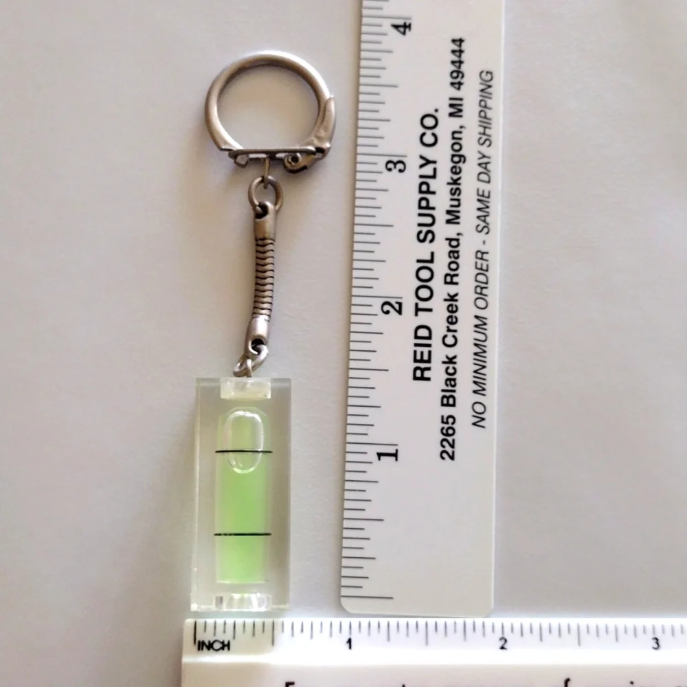 Spirit Level Bubble Level Keychain Keyring Tool Bag or Purse Charm